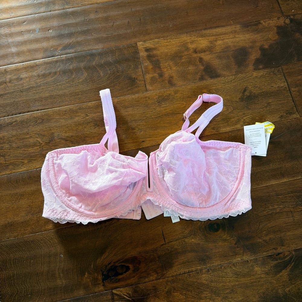 Auden Pink Lace Unlined Balconette Bra Comfort Wire 40DDD NWT